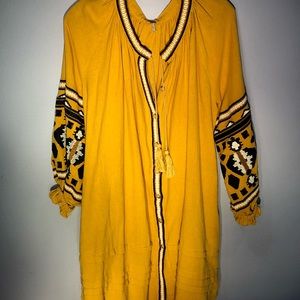 Free People embroidered duster dress